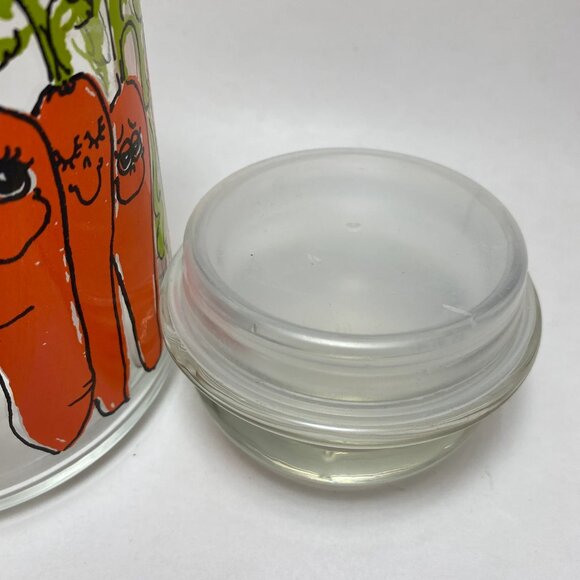 Vintage 1970s Hildi Carrots Glass Canister Jar Anchor Hocking USA - Picture 7 of 7
